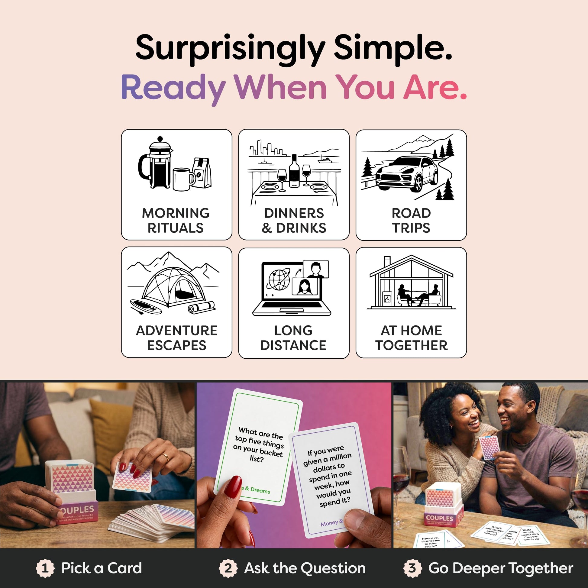 TALKING POINT CARDS - 200 Conversation Cards for Couples, Card Games for Date Night, Relationship Questions & Intimacy Building for Adults