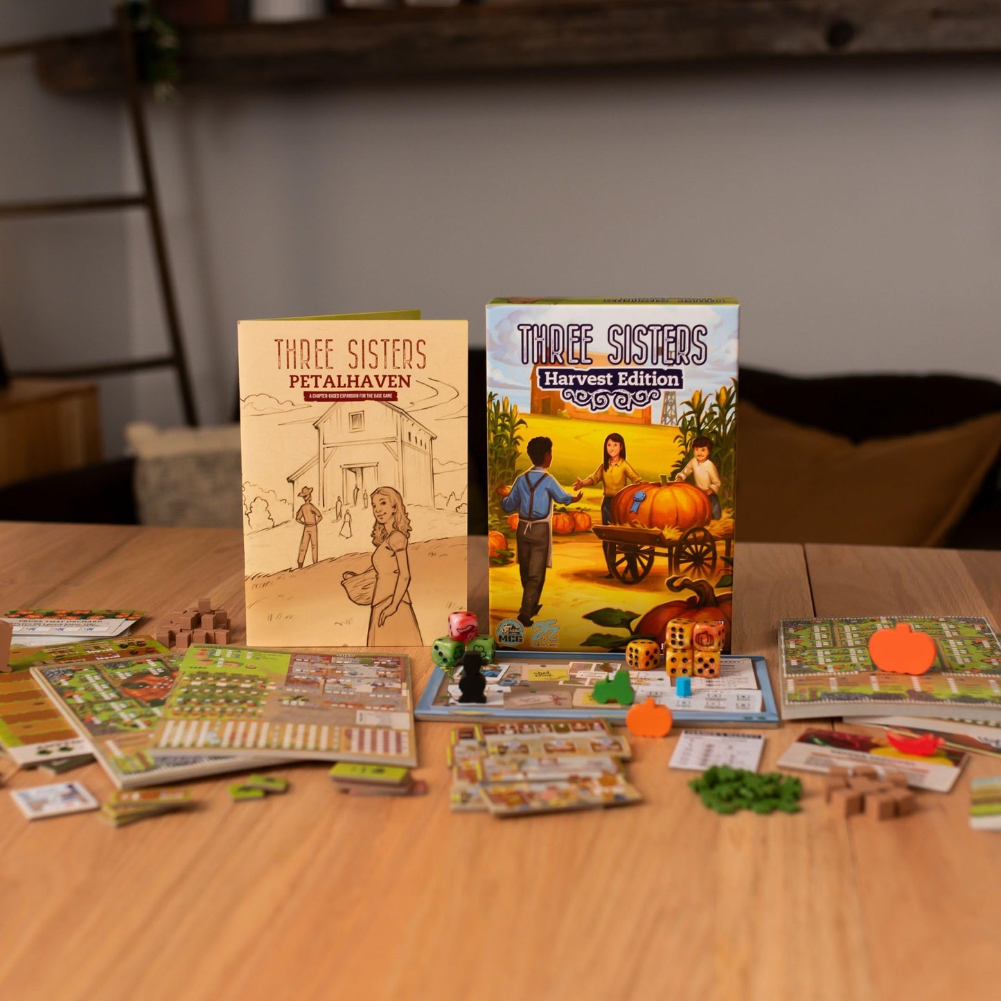 Three Sisters Harvest Edition by 25th Century Games | Ages 12+ | 1-4 Players | Strategy Roll and Write Board Game with Campaign Mode, Solo and Group