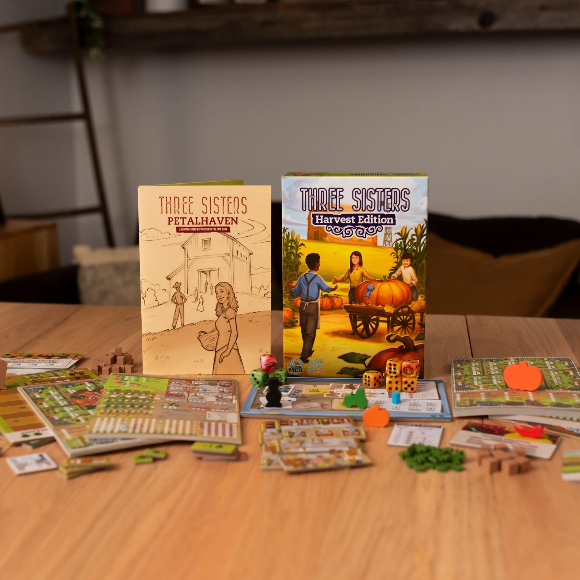Three Sisters Harvest Edition by 25th Century Games | Ages 12+ | 1-4 Players | Strategy Roll and Write Board Game with Campaign Mode, Solo and Group