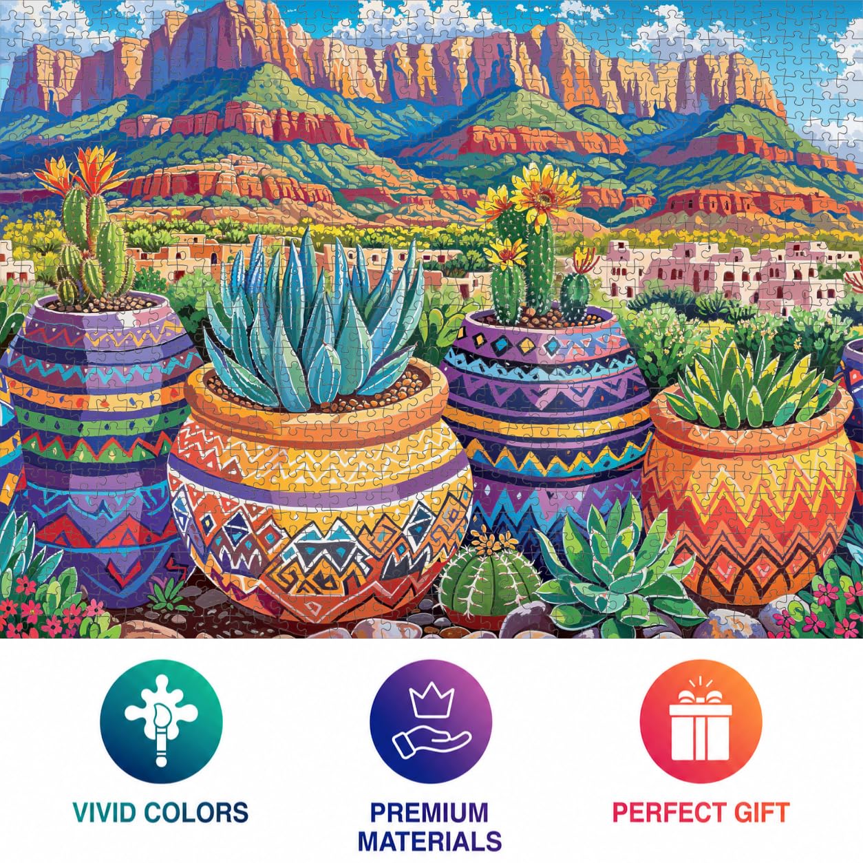 Cross & Glory | Jigsaw Puzzles for Adults | Mesa Verde Succulent Sunset