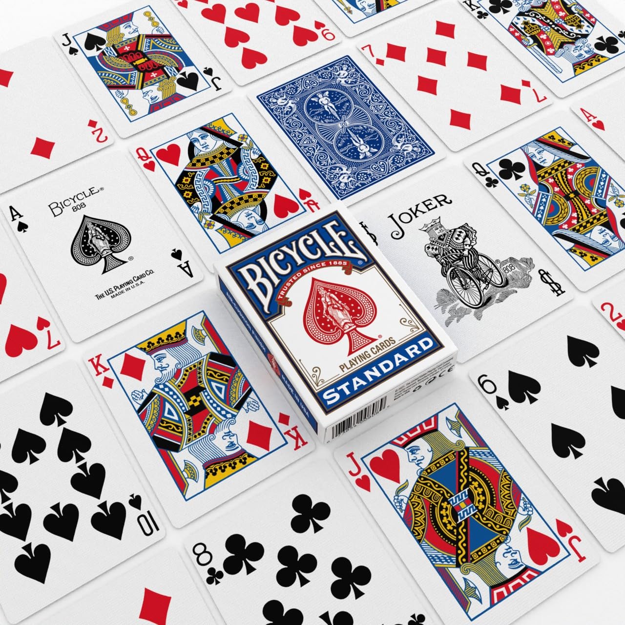 Bicycle Standard Playing Cards, Standard Poker Size Deck of Cards, Red & Blue (2 Pack), Classic Cards for Poker, Blackjack, Family Game Night & Card