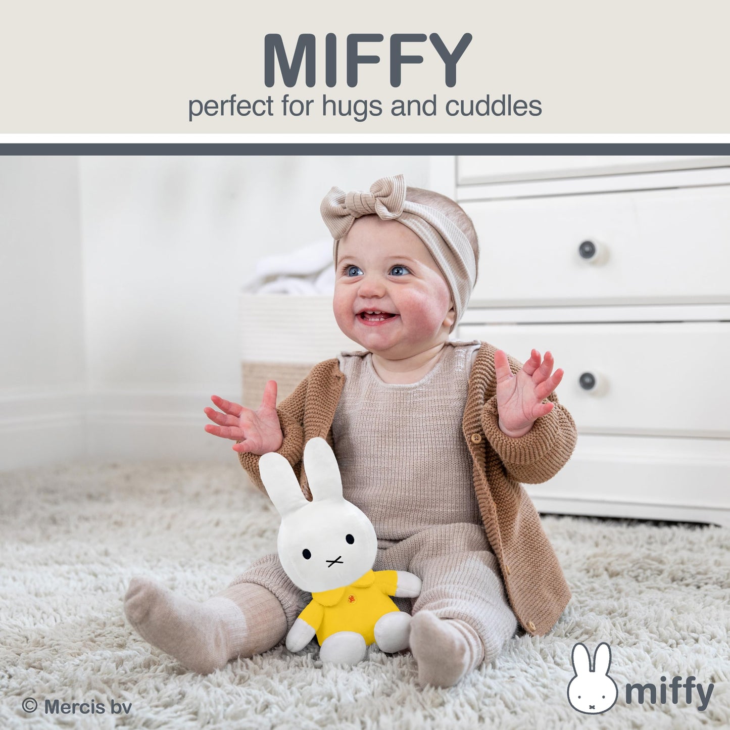 Kids Preferred Miffy Plush Toy, 8 Inch Sitting Dutch Bunny Plush from Dick Bruna, Soft Boa Rabbit Bunny Stuffed Animal Plushie Doll for Girls and Boys