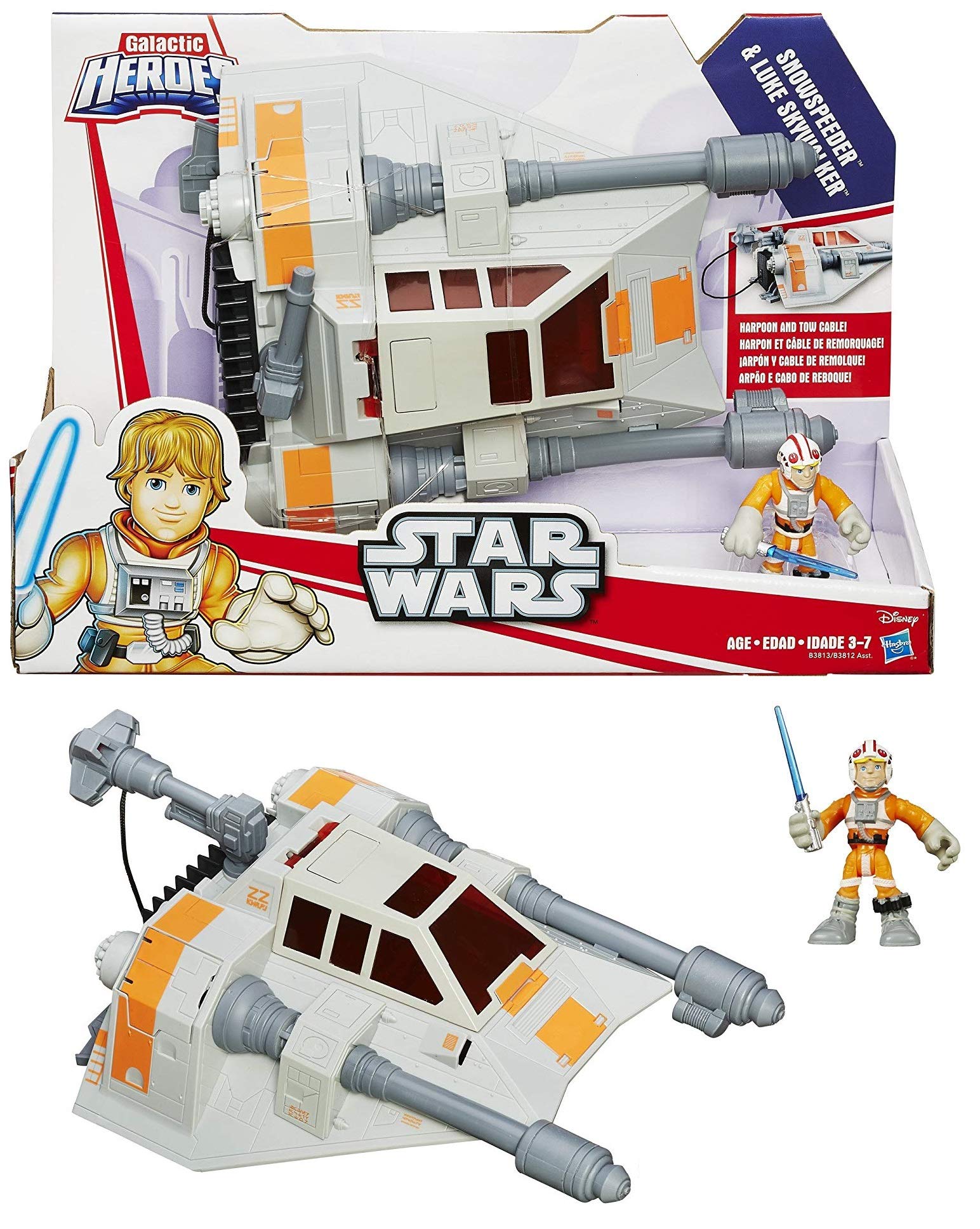 STAR WARS Galactic Heroes Snow Speeder Vehicle with Luke Skywalker