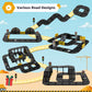 Aukit Magnetic Tiles Road Expansion Pack, Magnetic Building Blocks Construction Toys for 3+Year Old Boys Girls, Kids Toy Montessori Toys for Toddler.