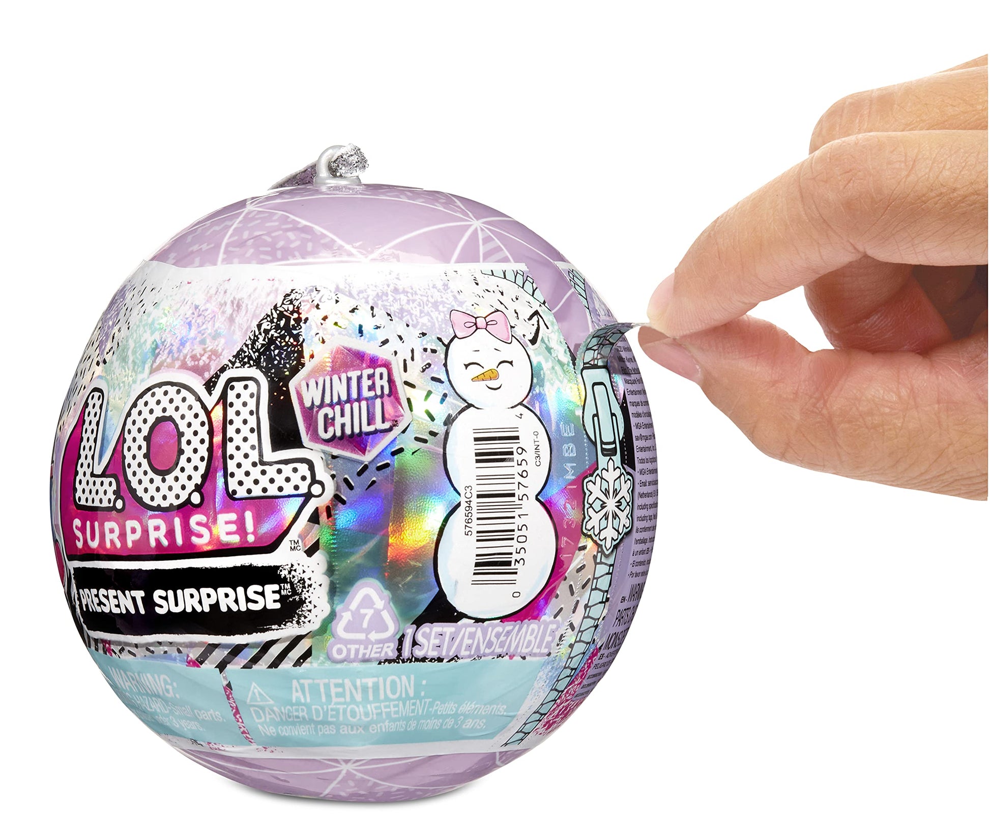 L.O.L. Surprise! Winter Chill Dolls with 8 Surprises Including Collectible Doll with Winter Fashion Outfits, Accessories, Holiday Ornament Ball - Gift