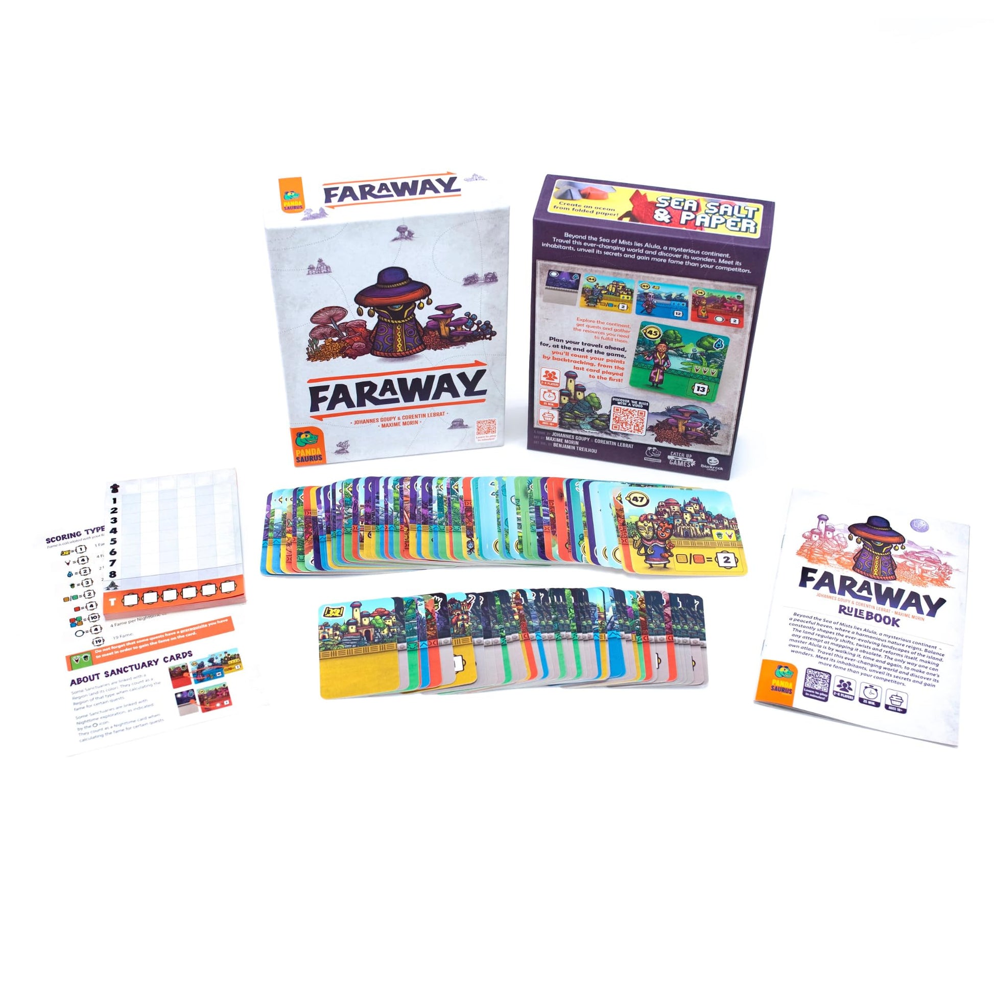 Pandasaurus Games Faraway Card Game - Explore Mysterious Alula! Strategic Region Building with Engaging Gameplay for Adventurers, Ages 10+, 2-6