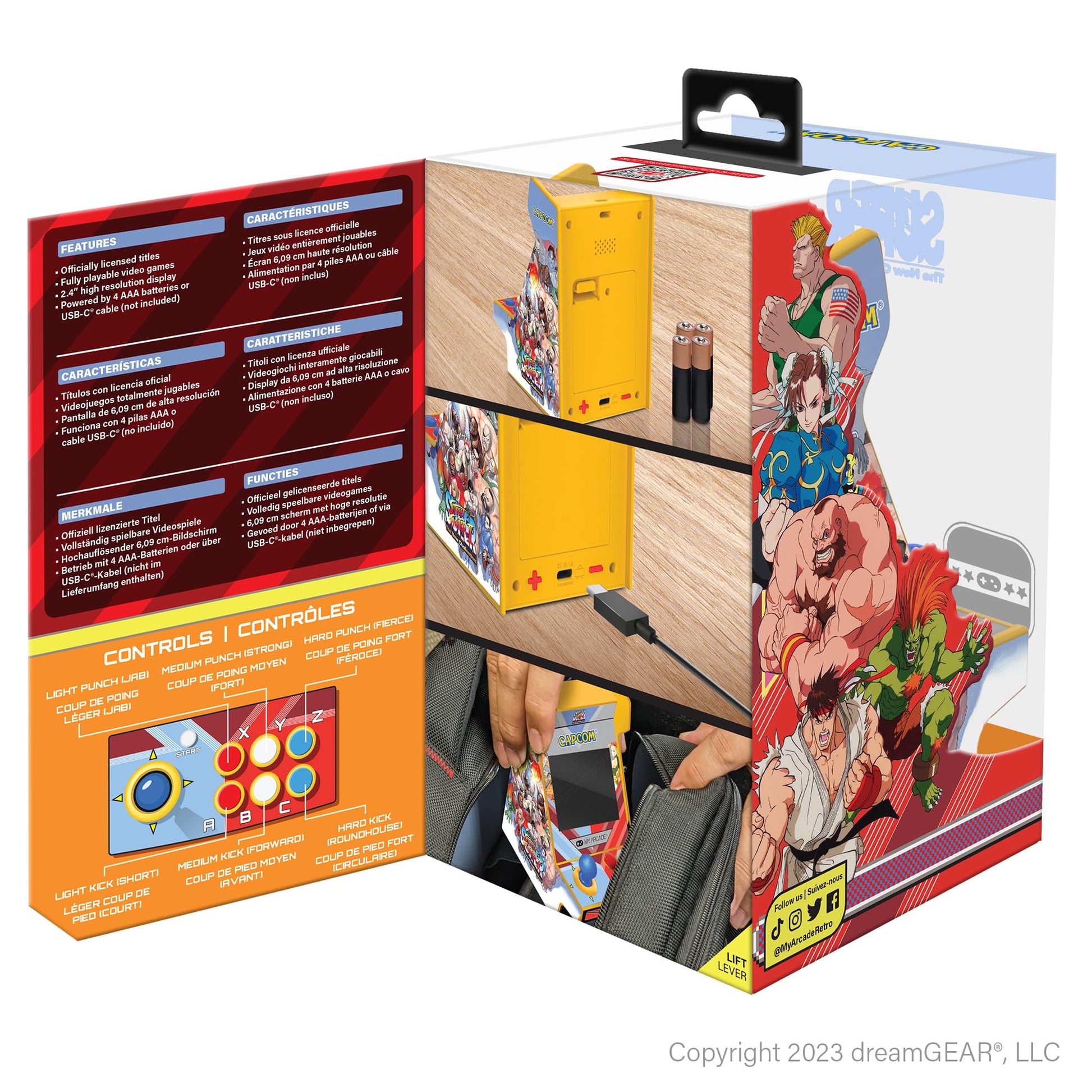My Arcade Super Street Fighter II Nano Player Pro: Retro Gaming, 2 Games in 1, 4.8" Video Game Collectible