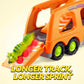 JOYIN Dinosaur Toys for Kids 2-4, Toddler Boy Toys, Dinosaur Carrier Truck with 6 Rubber Car Vehicles, Easter Birthday Gifts with Music & Lights for 2