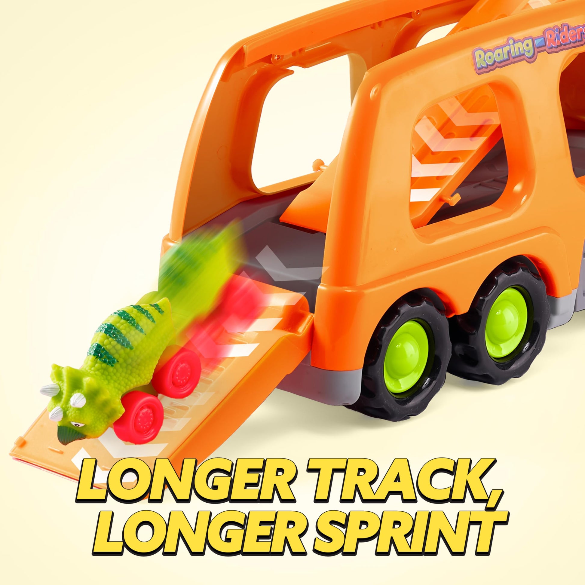 JOYIN Dinosaur Toys for Kids 2-4, Toddler Boy Toys, Dinosaur Carrier Truck with 6 Rubber Car Vehicles, Easter Birthday Gifts with Music & Lights for 2