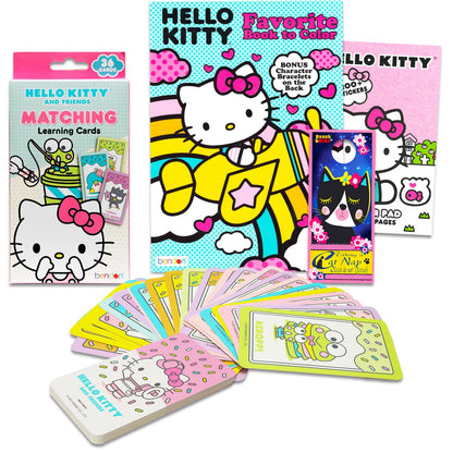 Hello Kitty Activity Set for Girls - Party Activities Bundle with Memory Match Flashcards, Coloring Book, Stickers, More | Hello Kitty Playset
