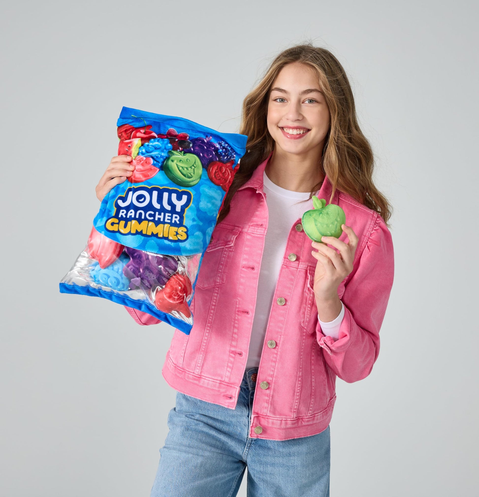 iscream Jolly Rancher Gummies Package 17" x 11" Pillow Set with Mini Shaped Gummy Candy Pillows