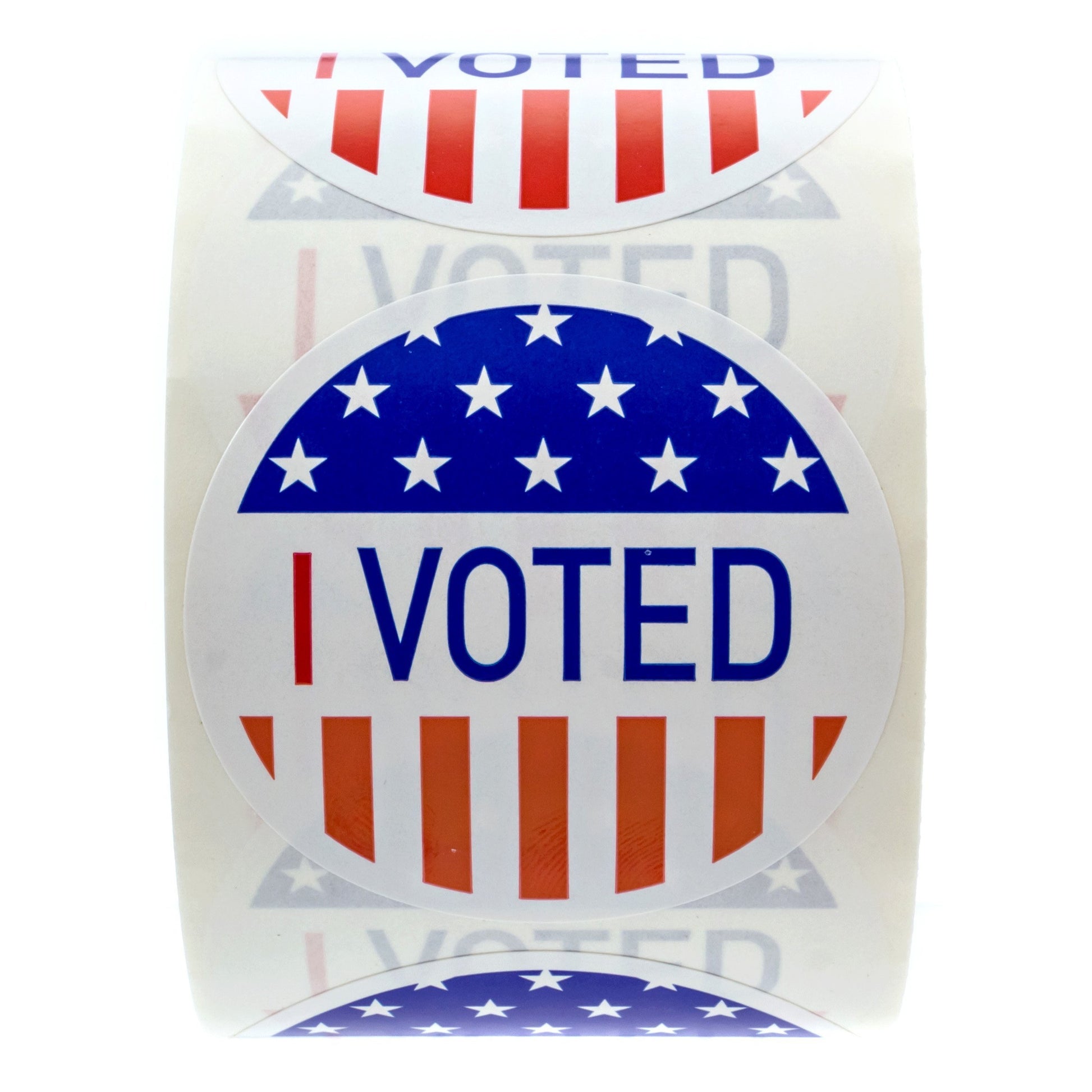 I Voted Stickers / 500 Patriotic Voting Election Stickers / 2" Round Red White Blue Vote Label/Made in The USA