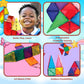 AURA PLAYY 100 Piece Magnetic Tiles Set - 3D Magnet Building Blocks, STEM Educational Construction Toy for Toddlers & Kids | Creativity, Learning,