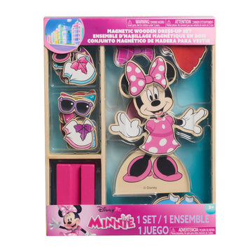 Just Play Disney Junior Minnie Mouse Magnetic Wooden Dress-Up Set, Doll Figure and Magnetic Accessories, 53-Pieces