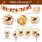 Sertokm 170PCS Fall Thanksgiving Party Plates and Napkins Set - Disposable Tableware with Banner, Pumpkin Tablecloth, Cups and Utensils