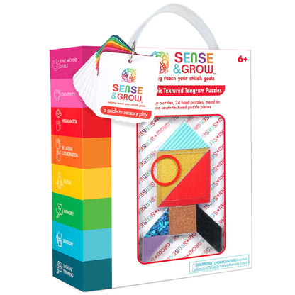 Sense & Grow Kids Unique Textured Tangram Puzzle, Age 6+