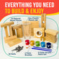 SparkJump Candy Dispenser Woodworking Kit - Complete STEM Building Kit for Kids with FSC-Certified Wood, Paints & Tools, DIY Gumball Machine Craft