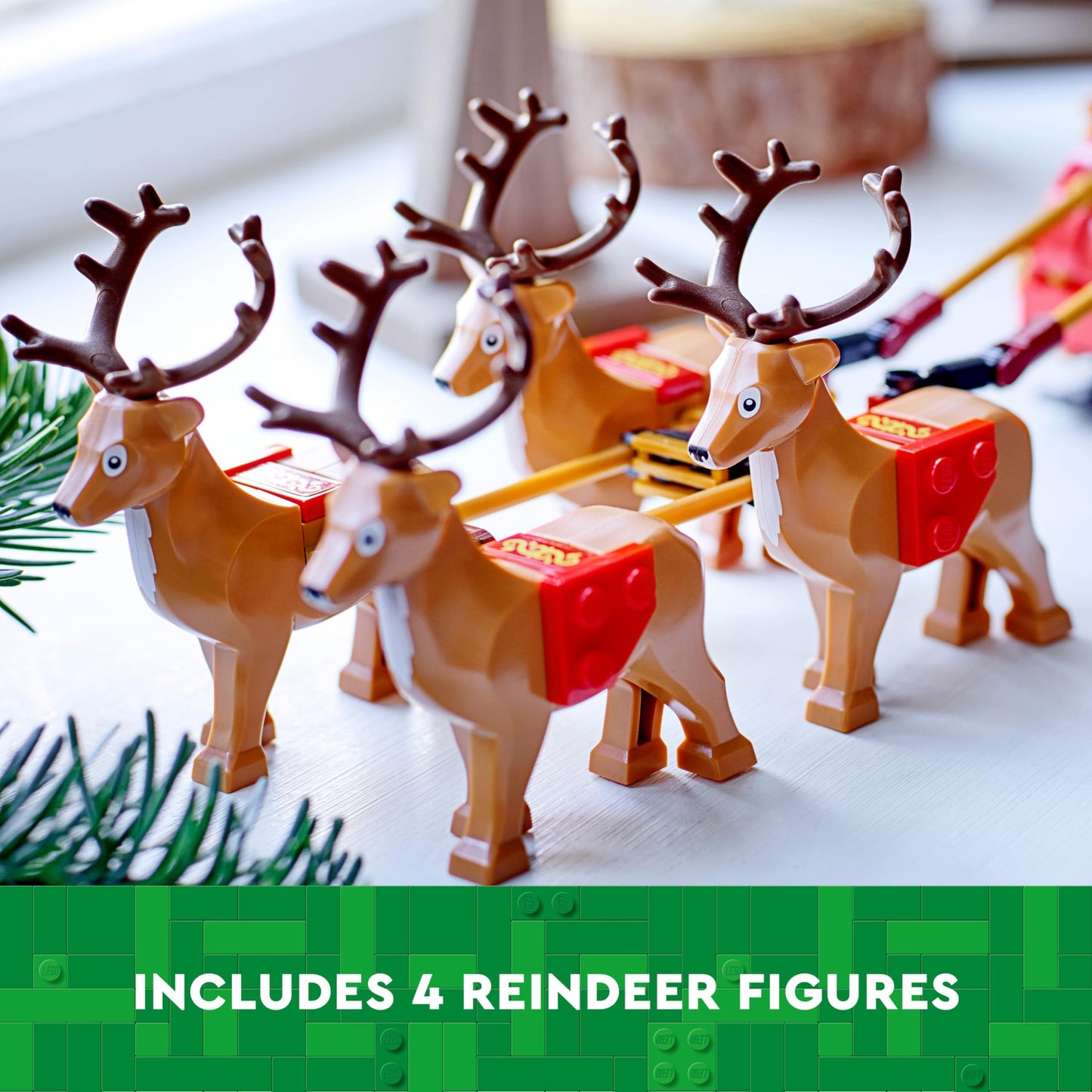 LEGO Santa's Sleigh - Building Toys for Kids, Boys & Girls, Ages 9+ - Indoor Christmas Decorations for Home W/Santa Claus Figurine & Reindeer - Gifts
