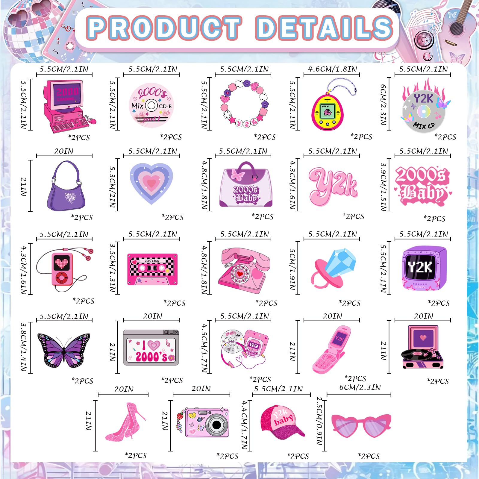 Y2k Party Decorations: Y2k Birthday Decorations 2000s Party Decorations Early 2000s Decor 00's Cupcake Toppers