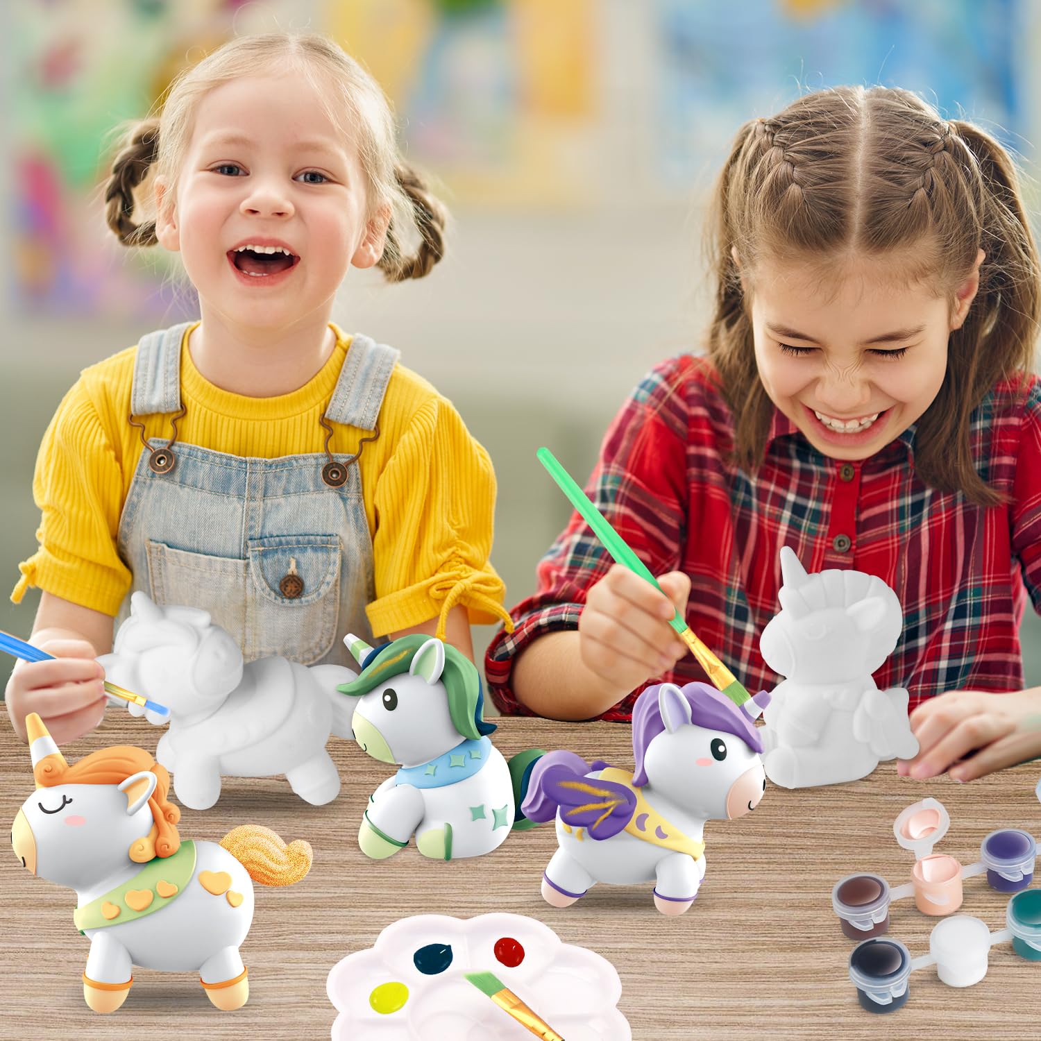 SpringFlower Unicorn Gift Toys for 3 4 5 6 7 8 Years Old Girls - Girls Arts and Crafts Painting kit Including 8 Cute Looking Unicorn Figures, DIY