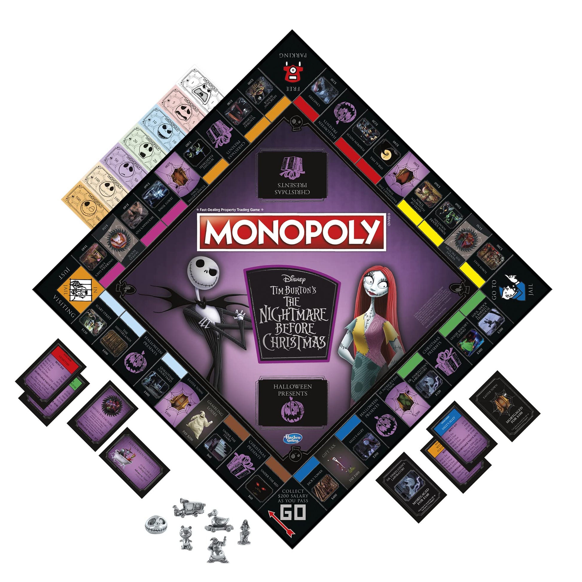 Hasbro Gaming Monopoly: Disney Tim Burton's The Nightmare Before Christmas Edition Board Game, Fun Family Game for Kids Ages 8 and Up (Amazon