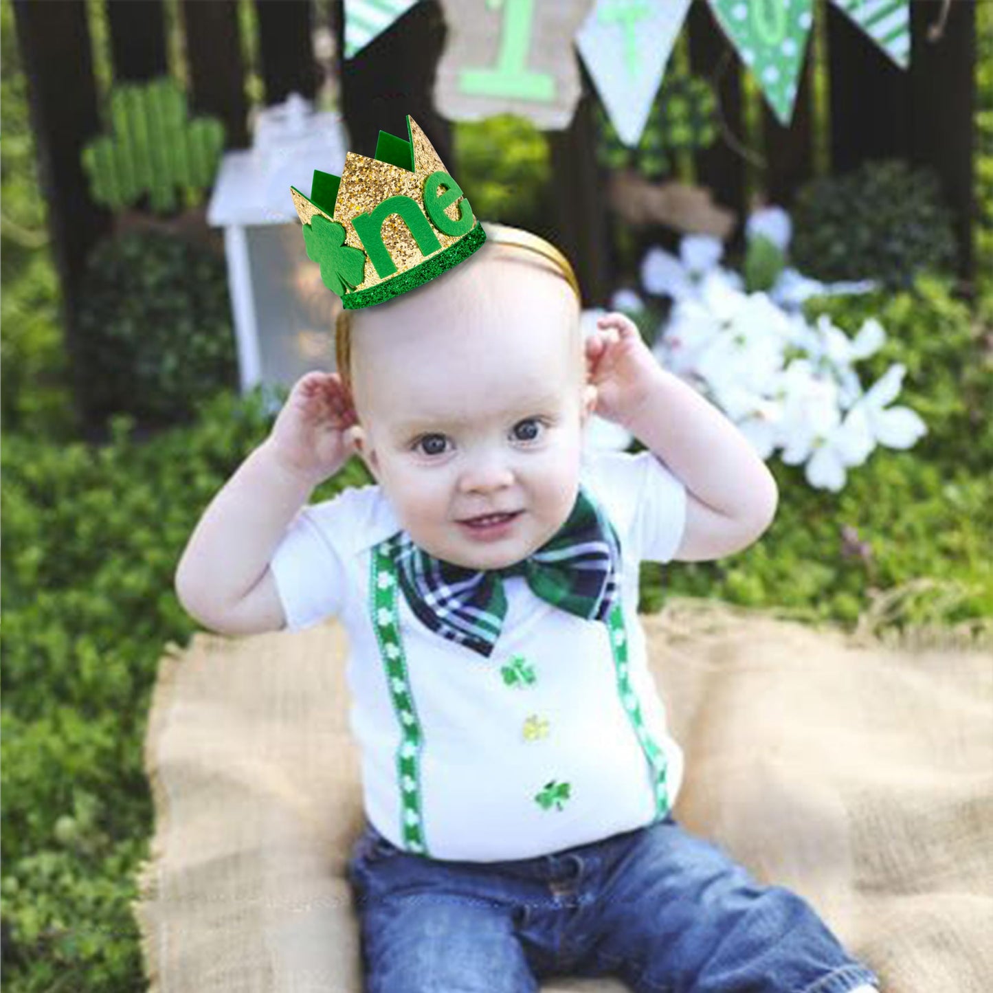 MUWEOL St. Patrick's Day First Birthday Crown