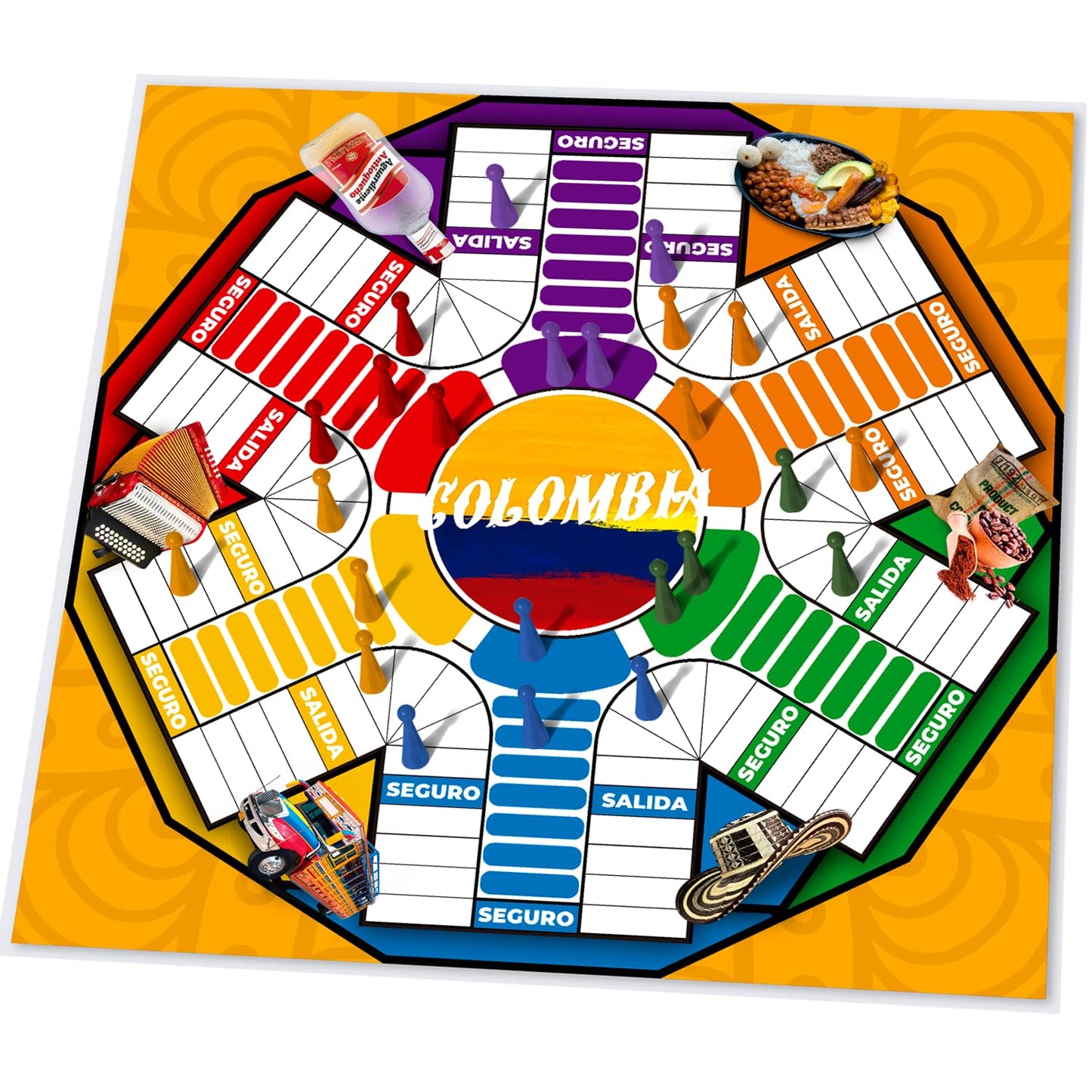 PAP Products PARQUES MAGNÉTICO Colombiano para 2 a 6 Jugadores Colombian Parques Board Game, Parcheesi Board Game, Juegos De Mesa para Adultos