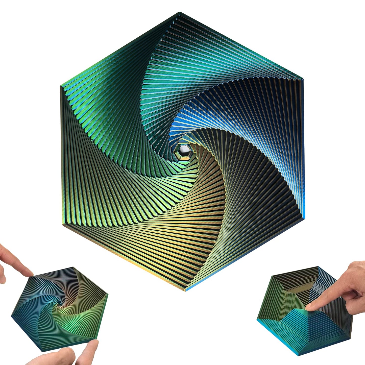 Fractal Fidget Toys, Kinetic Desk Spinning Toy, 35 Circles?5.9x6.69in, Used for Anxiety Disorder ADHD, Adult Office Visual Illusion fingertip Toys
