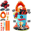 30PCS Truck Cake Decorations Truck Cake Toppers Red Blue Yellow Green Balls Race Car Cake Toppers for Truck Themed Racing Car Party Decorations
