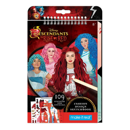 Make It Real: Descendants 4 Rise of Red Fashion Design Sketchbook - Includes 109 Stickers & Stencils, Style Models, Disney, Girls & Kids Ages 8+
