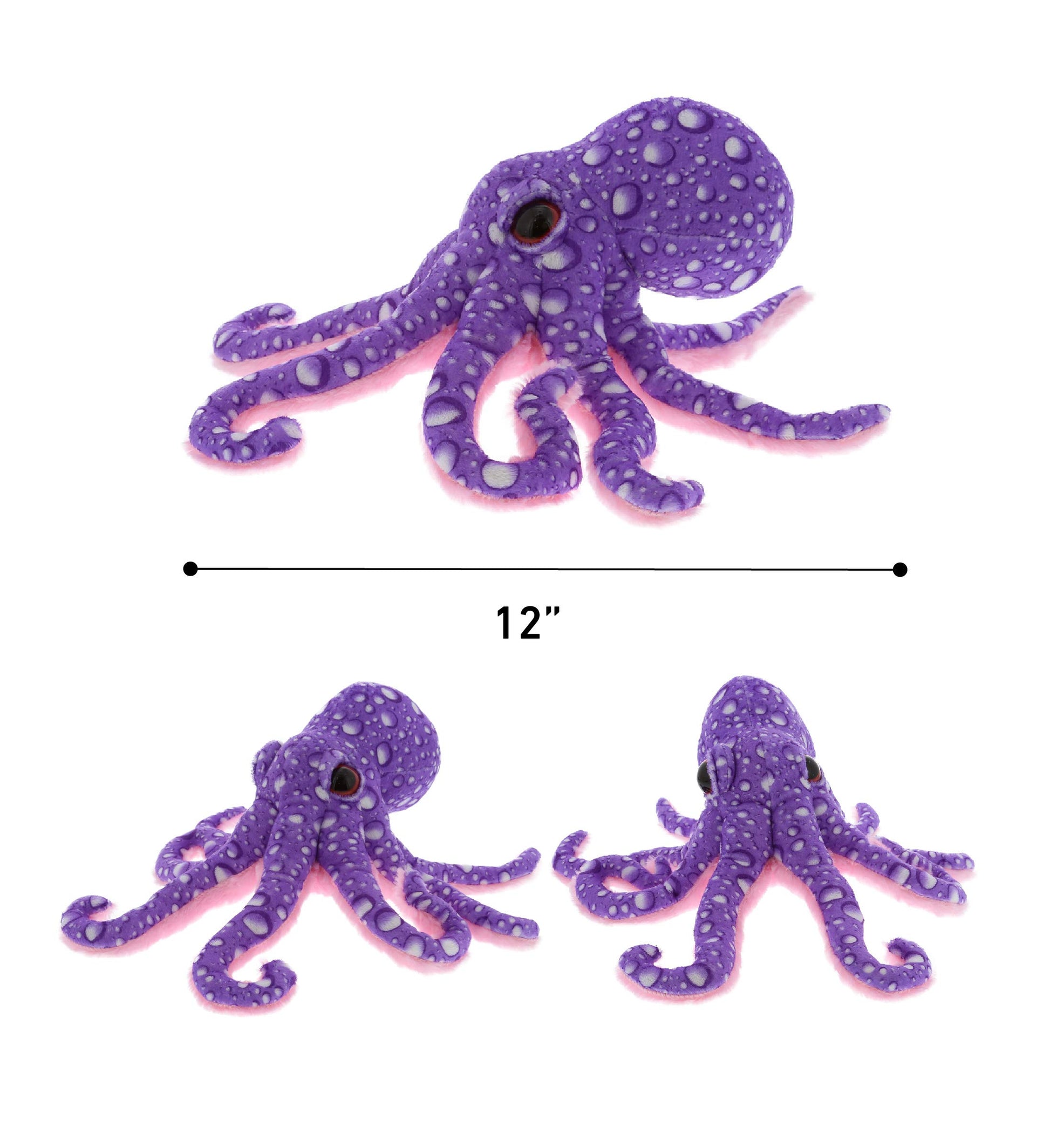 DolliBu Wild Stuffed Animal Soft Plush Collection, Best Buddy Animal Gift for Children, Adorable Nursery Zoo Sea Creature Peekaboo Critters - Purple