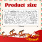 Christmas Coloring Tablecloth 31×72 Inch, Large Table Cover with Santa Claus, Reindeer, Paper Drawing Poster with Christmas Tree, Snowflakes and Gift