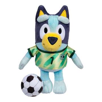 Bluey Friends Soccer Plush Toy Super-Soft Deluxe Fabrics Embroidered Details. Comes with Soccer Jersey and Plush Ball. Also Look for Soccer Bingo