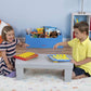 Simplay3 Play Around Toy Box Table, Multipurpose Kids Toy Box and Toddler Play Table for Toys, Art Supplies, Crafts, Durable, Plastic Large Toy Box