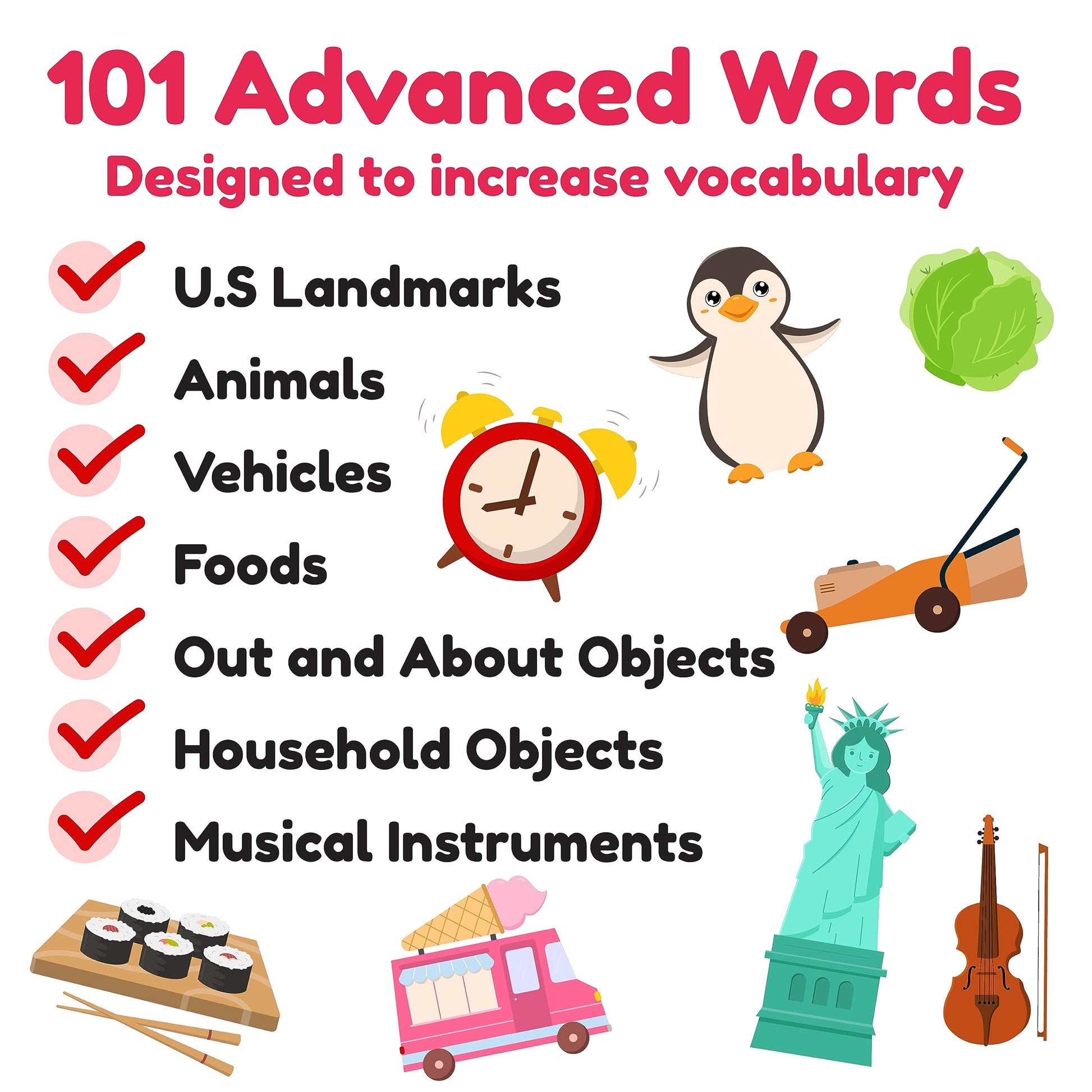 Advanced Flash Cards for Toddlers 3-5 Years - 101 Flashcards - Preschool Flash Cards - Kindergarten Flash Card for Kids - Toddler Learning