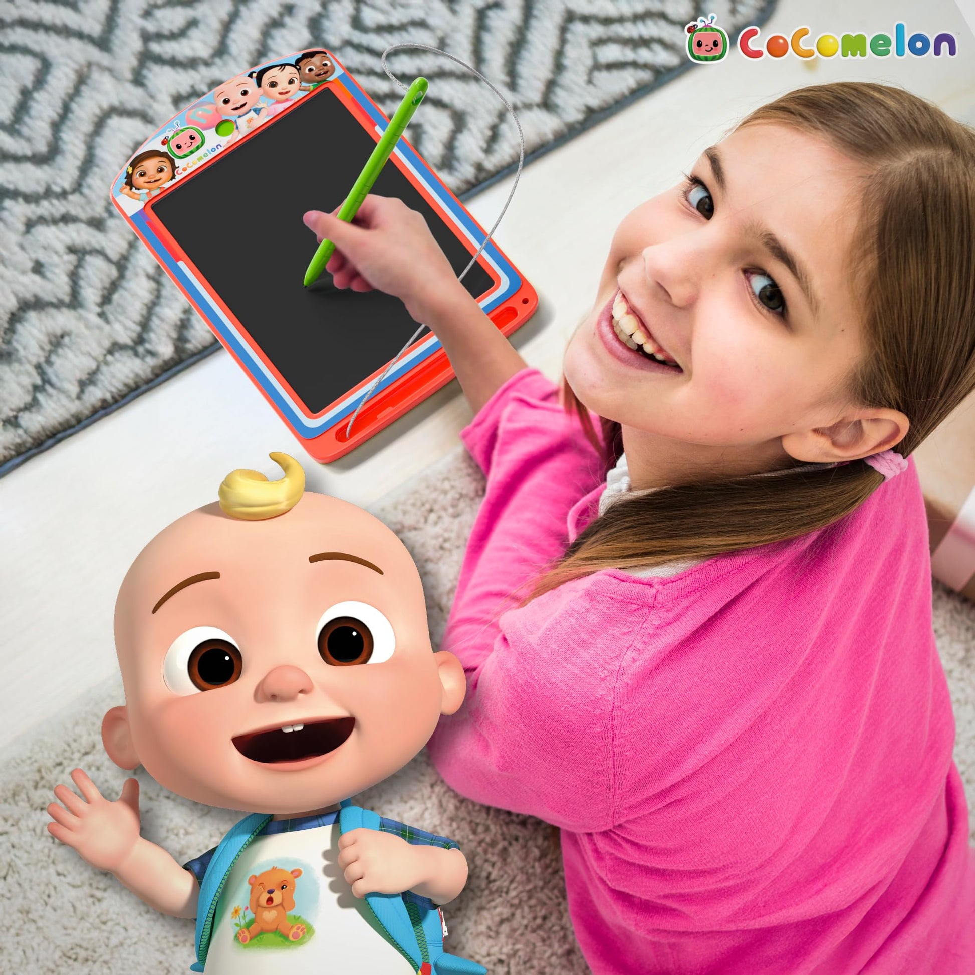 Lollipop - Cocomelon Electronic Drawing Pad for Kids - LED Tablet Doodle Board with Color Stylus - Erasable Writing Doodle Board, Magic Pad Magnetic