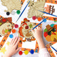 SYUCVQI 12 Pack Fall Thanksgiving Wooden Painting Craft Kits for Thanksgiving Party DIY Coloring Wooden Turkey Scarecrow Pumpkin Harvesting Art