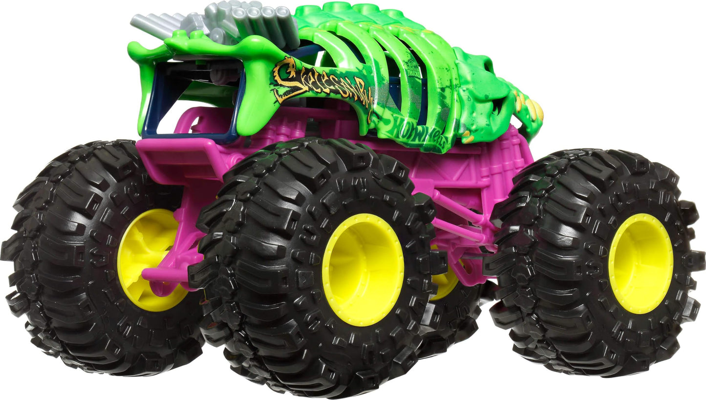 Hot Wheels Monster Trucks, Oversized Monster Truck, 1:24 Scale Die-Cast Toy Truck with Giant Wheels and Cool Designs