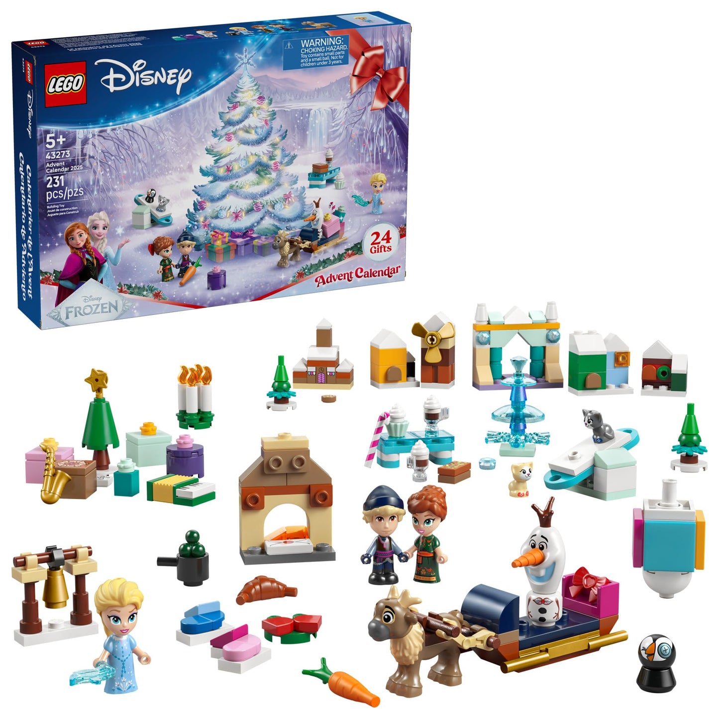 LEGO Disney Frozen Advent Calendar 2025 Kids Toy - Holiday Countdown Playset for Boys & Girls, Ages 5+ - Ana & Elsa Minidolls & Buildable Surprises -