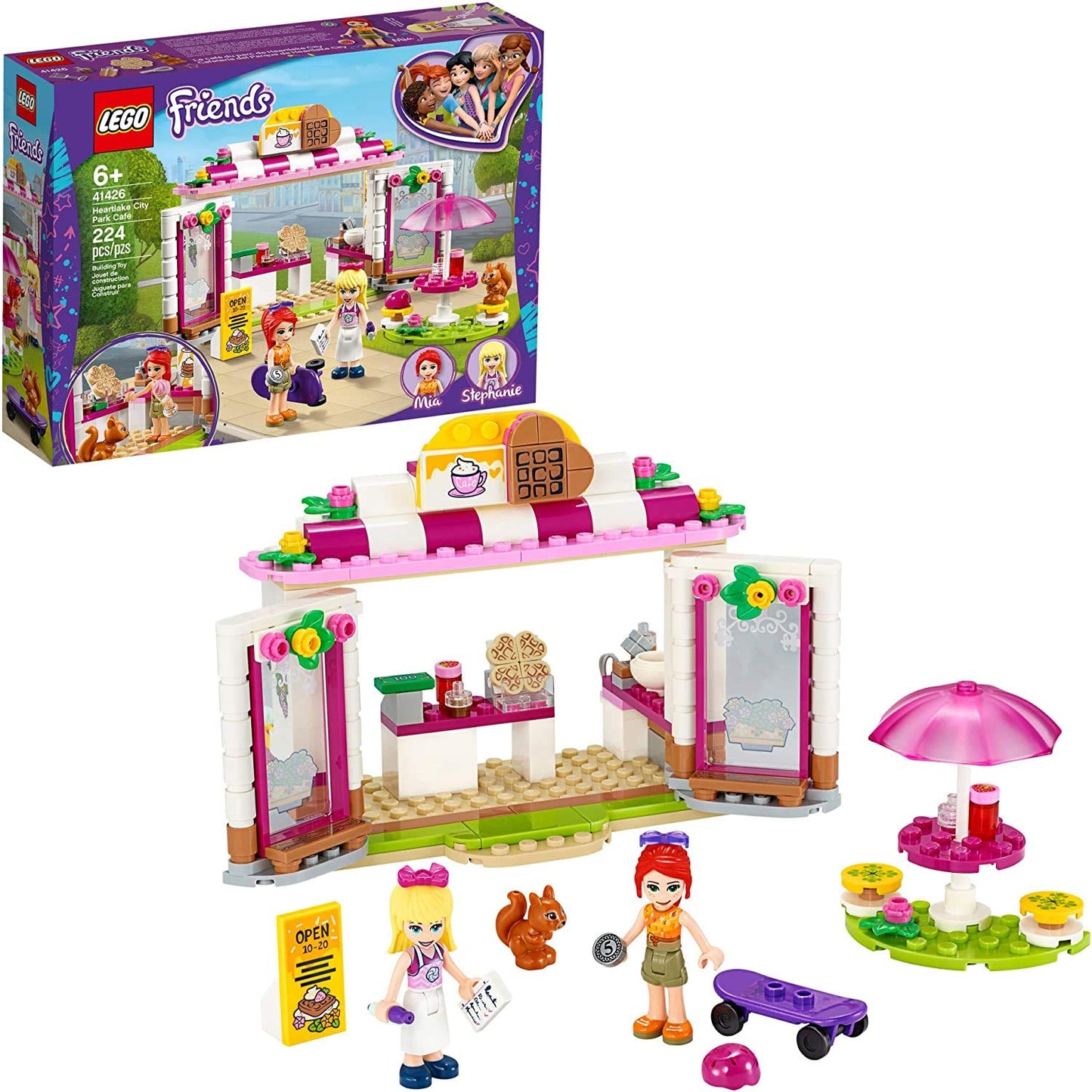 LEGO Friends Heartlake City Park Café 41426 Building Toy, Outdoor Café Set Inspires Role Play and Includes 2 Buildable Mini-Doll Figures, Great Gift