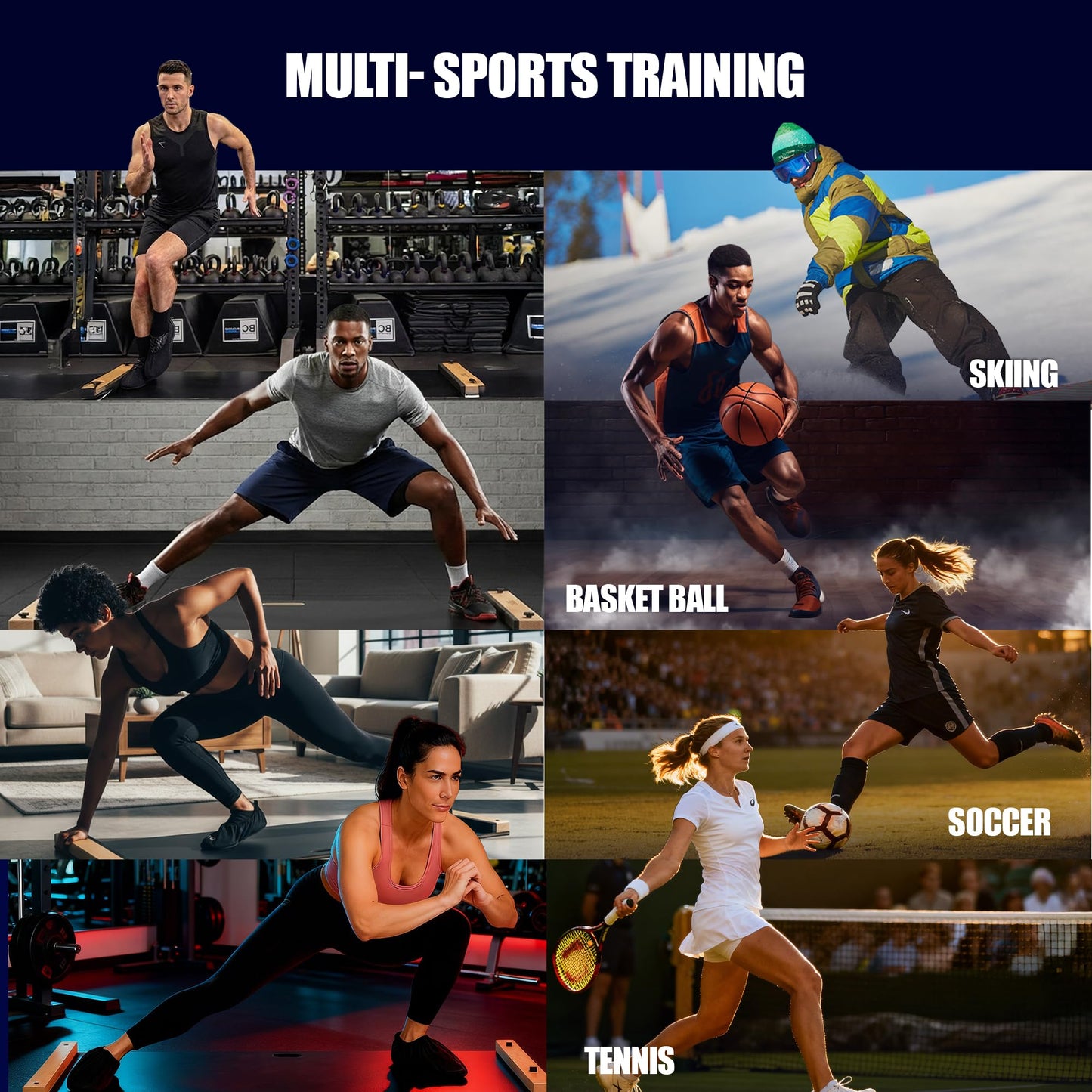 MaXXSlide Adjustable Slide Board (5ft or 6ft) - Premium Lateral Training Board for Hockey, Speed, Agility & Home Fitness | Includes Booties & Glide