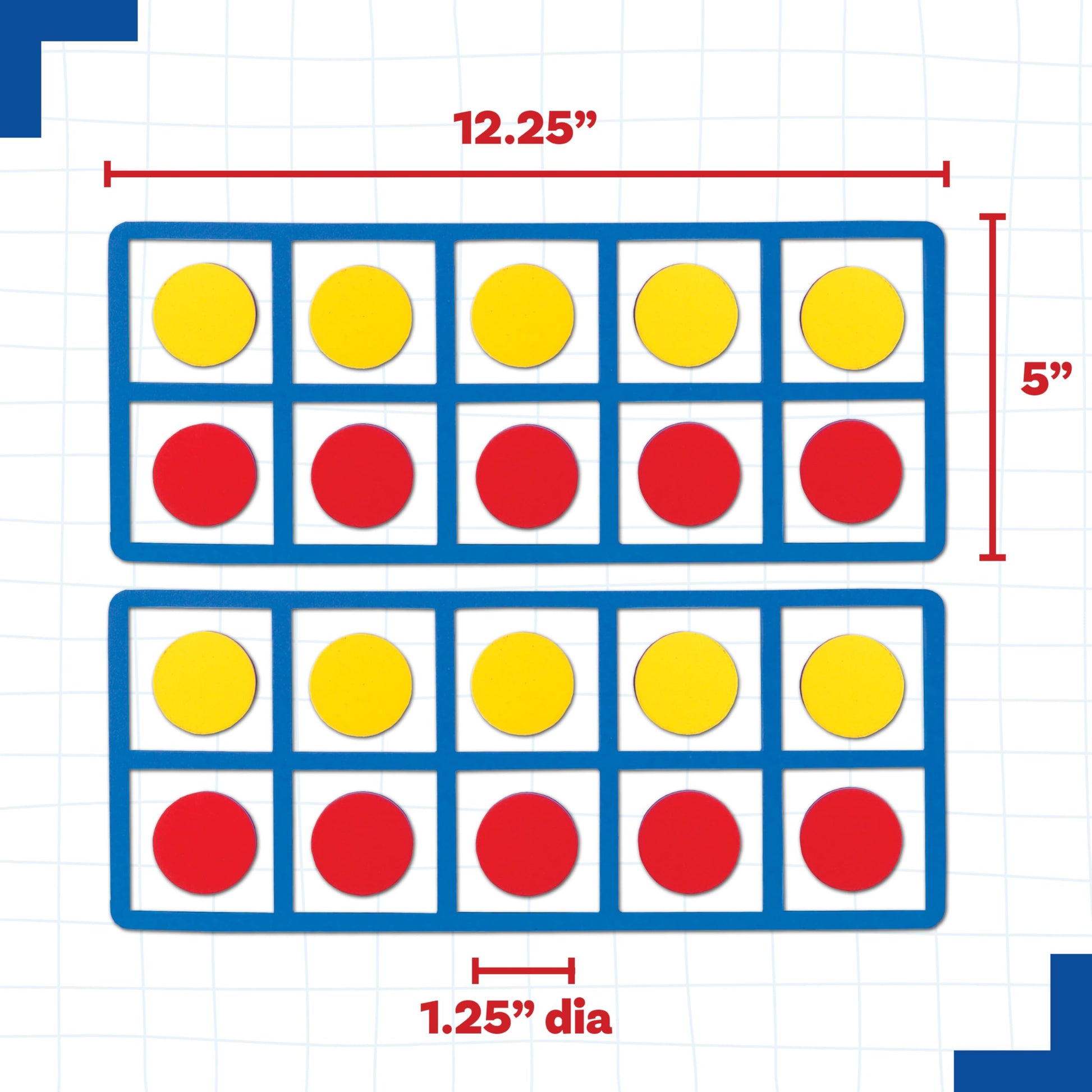 LEARNING ADVANTAGE Giant Magnetic Foam Ten Frames with 20 Disks