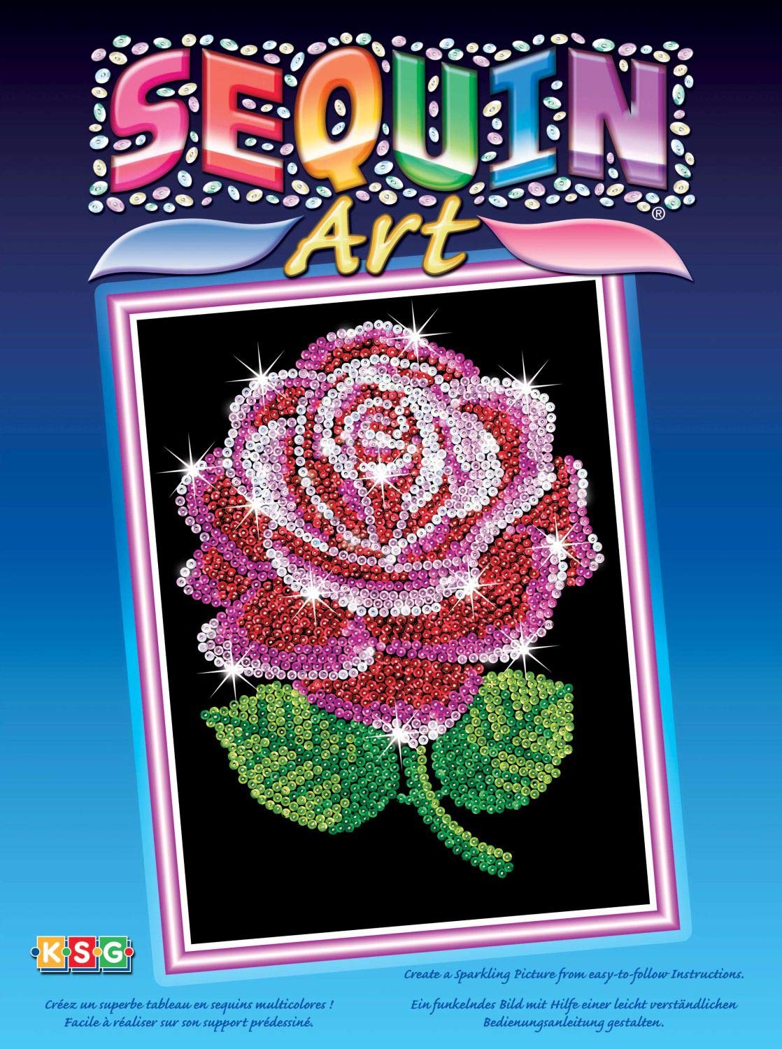 Sequin Art Blue, Red Rose, Sparkling Arts and Crafts Picture Kit, Creative Crafts
