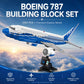 LQPFBSM Boeing 787 Airliner Building Block Set 1353 Pcs Large Passenger Plane Model Kit with Display Stand Commercial Aircraft Building Bricks