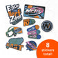 Desert Cactus Nerf Sticker - 8 Sticker Vinyl Decal Laptop Water Bottle Car Scrapbook Decorations Birthday Favor Party Supplies (2-6)
