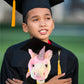 DolliBu Rainbow Unicorn Graduation Plush Toy - Super Soft Plush Graduation Stuffed Animal Dress Up with Gown and Cap with Tassel Outfit