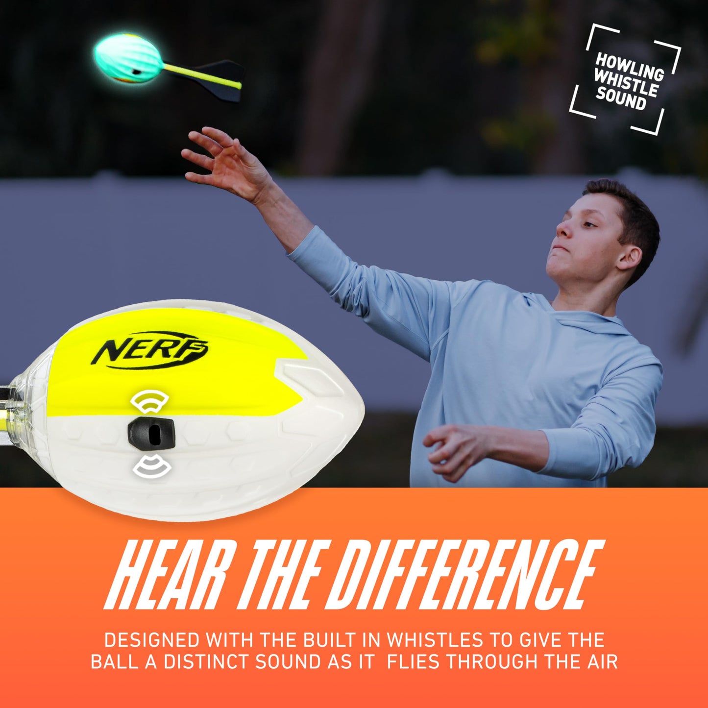 NERF Vortex Lightstrike Aero Howler Foam Football