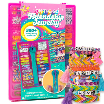 Just My Style On-The-Go Jewelry Studio - Bracelet-Making Travel Kit - DIY Bead & Braid Set for Kids Ages 6+
