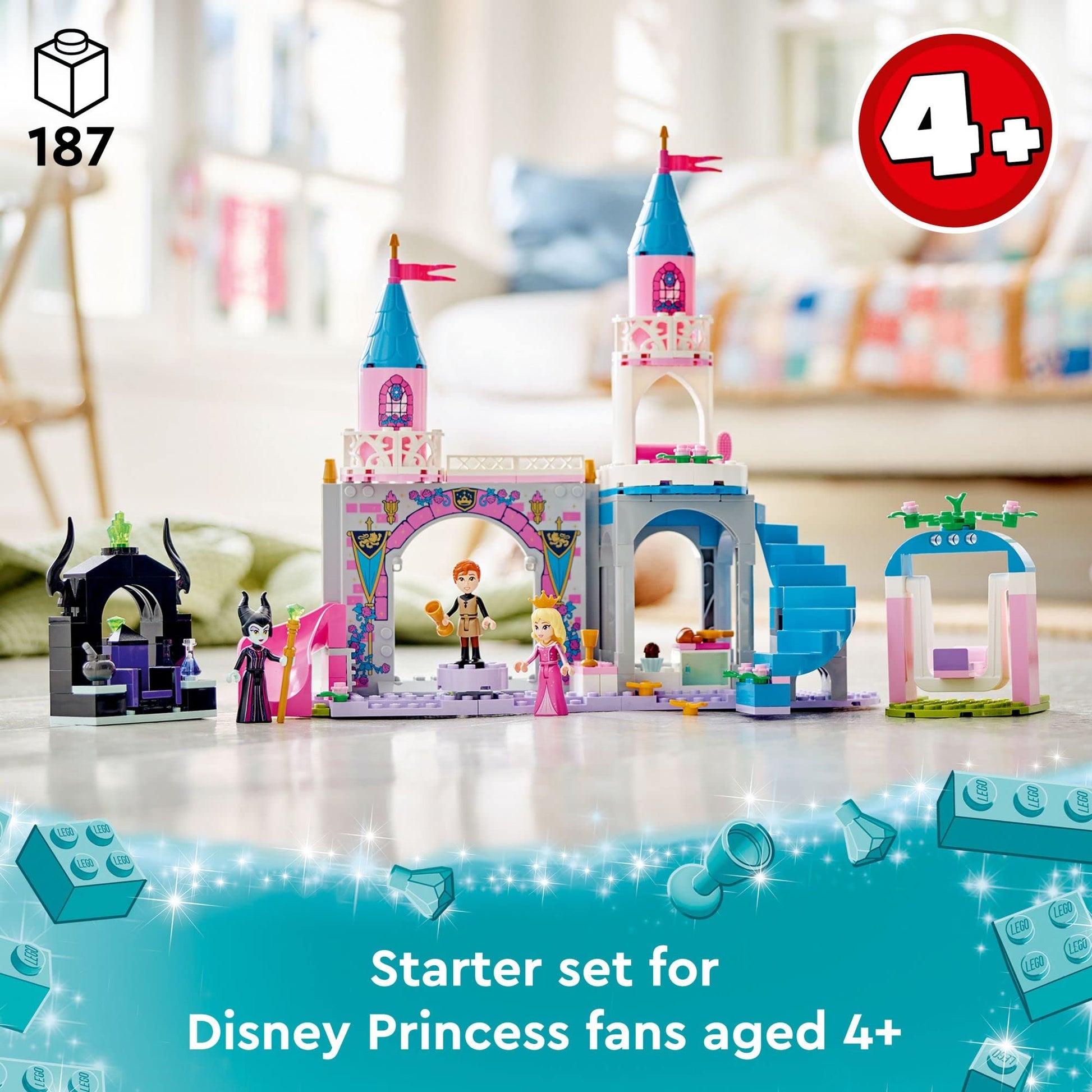 LEGO Disney Princess Aurora's Castle Building Toy Set 43211 Disney Princess Toy with Sleeping Beauty, Prince Philip and Maleficent Mini-Doll Figures