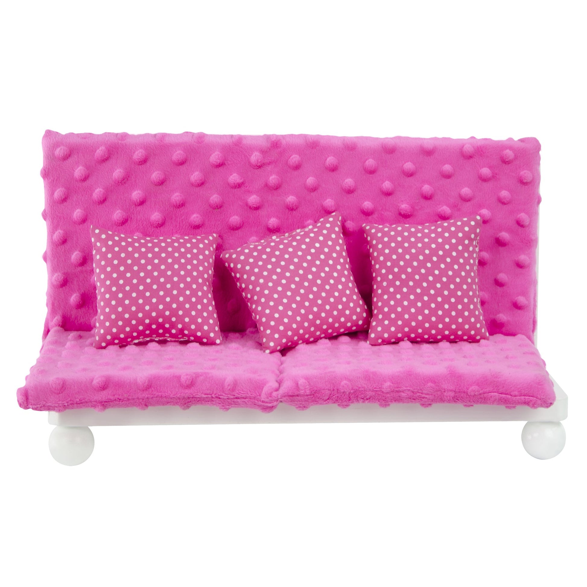 Olivia's Little World - 18 inch Doll Furniture Accessories Princess Sofa & Coffee Table Living Room Lounge Set with Pink Cushion Wooden
